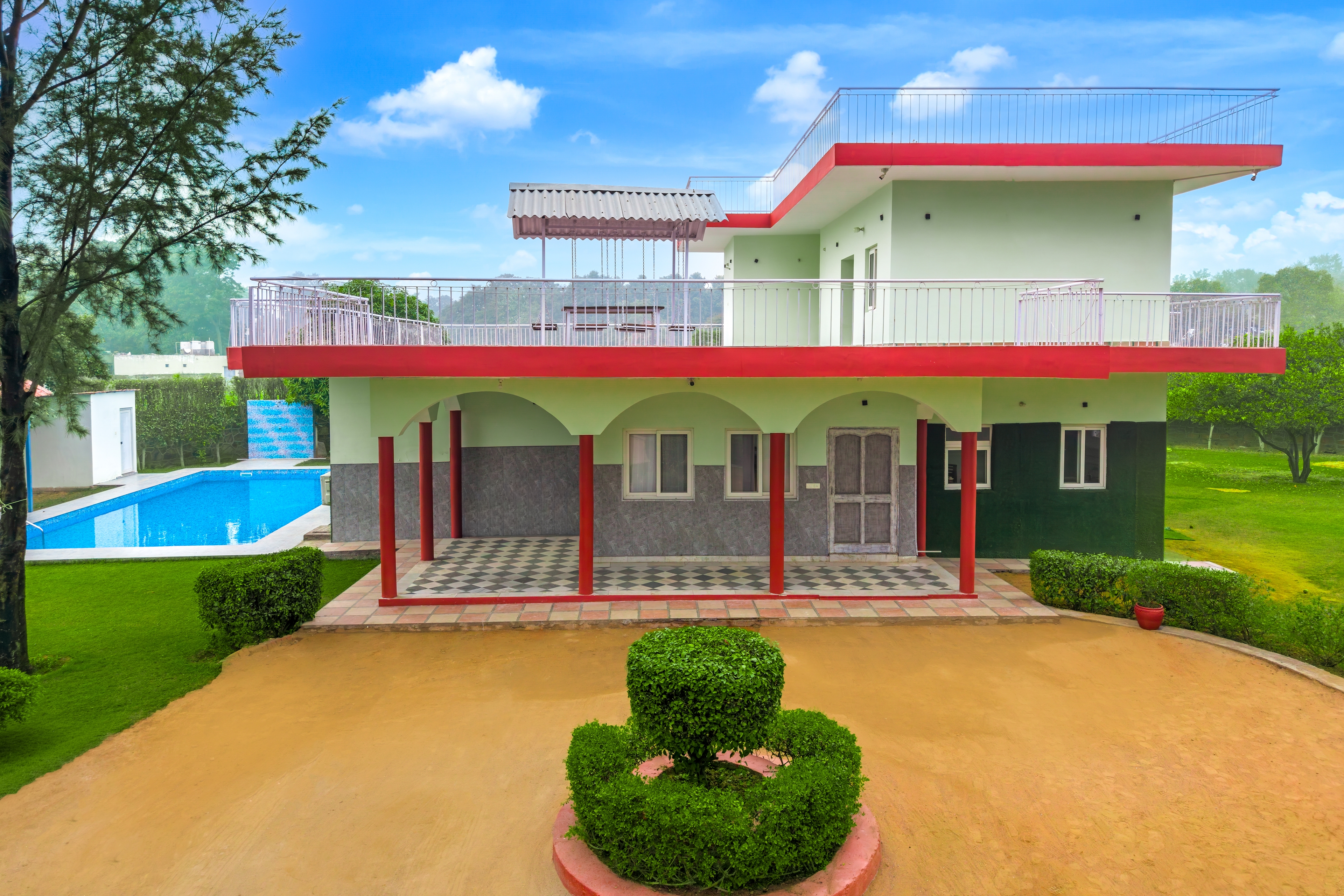 Luxe FarmAcre | Pet-friendly 4-BHK Villa With Private Pool, Garden & Terrace