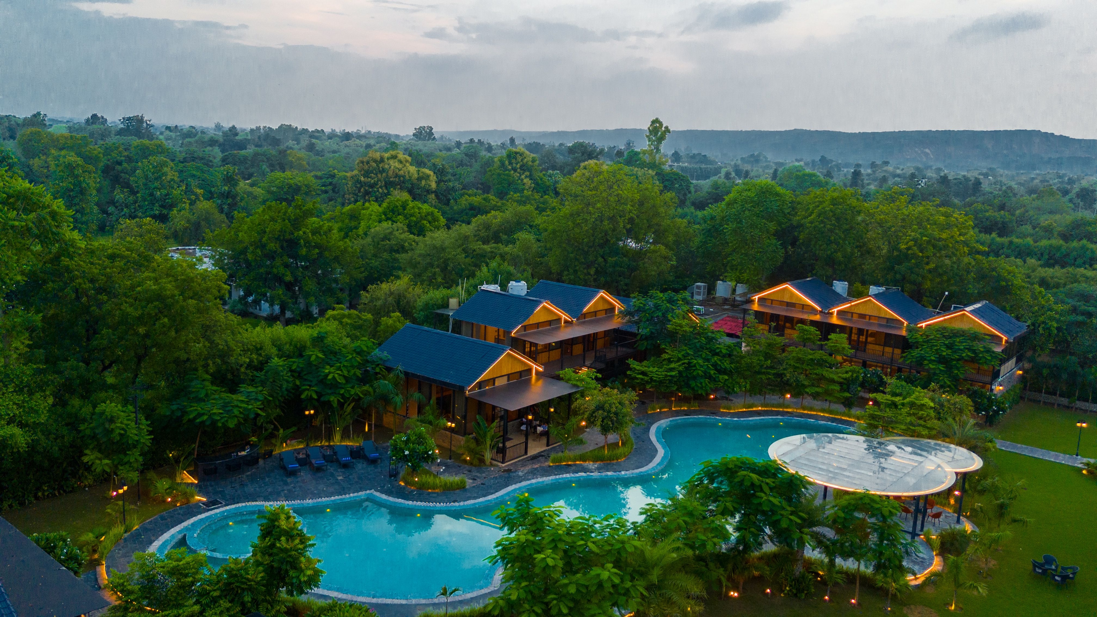 Raha Farms | 1 Cottage With Common Pool, Restaurant, Game Zone, Gym & Conference Area
