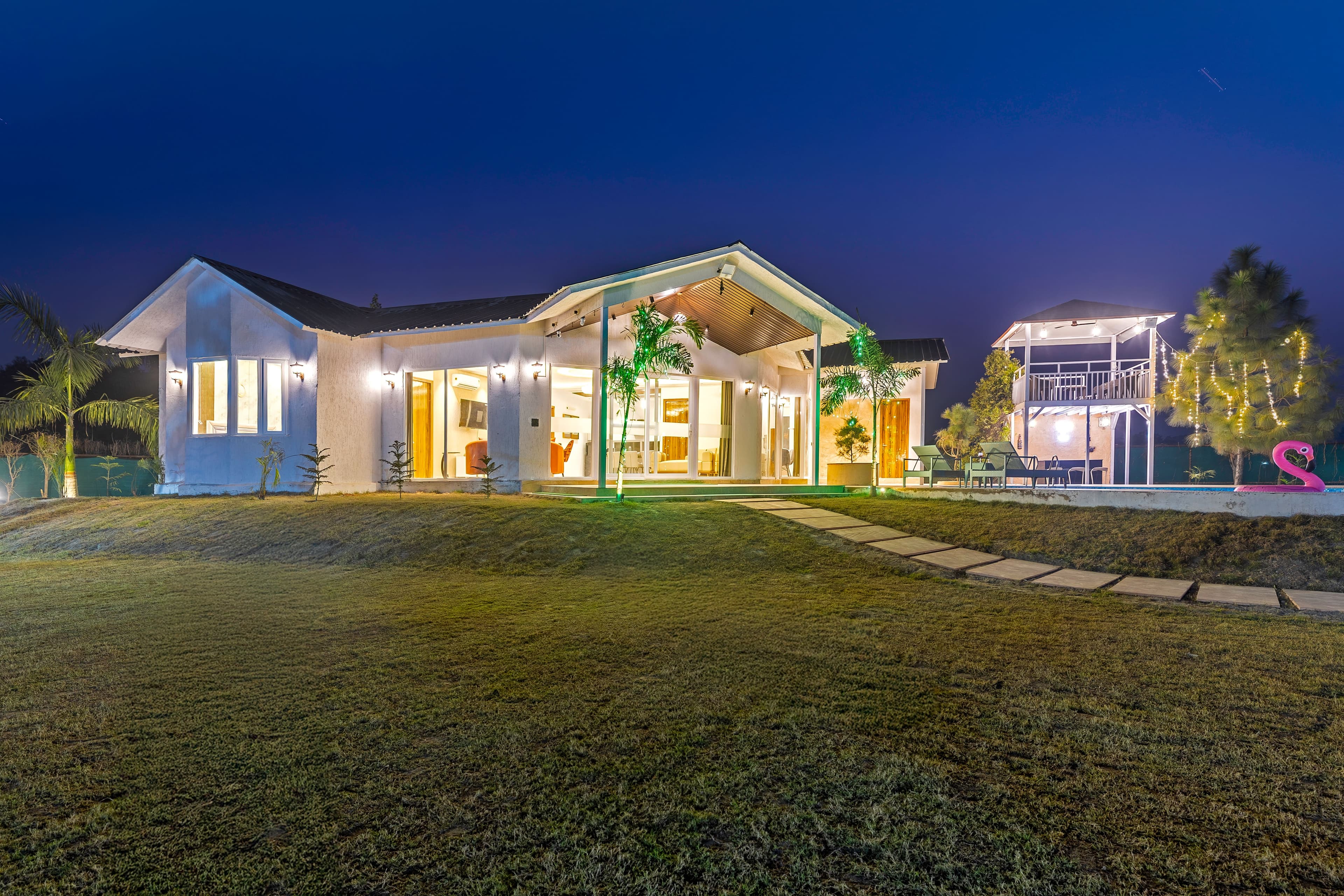 Vedaaz Farms | Pet-friendly 4-BHK Farmhouse With Private Outdoor Pool and Garden area - Image 49
