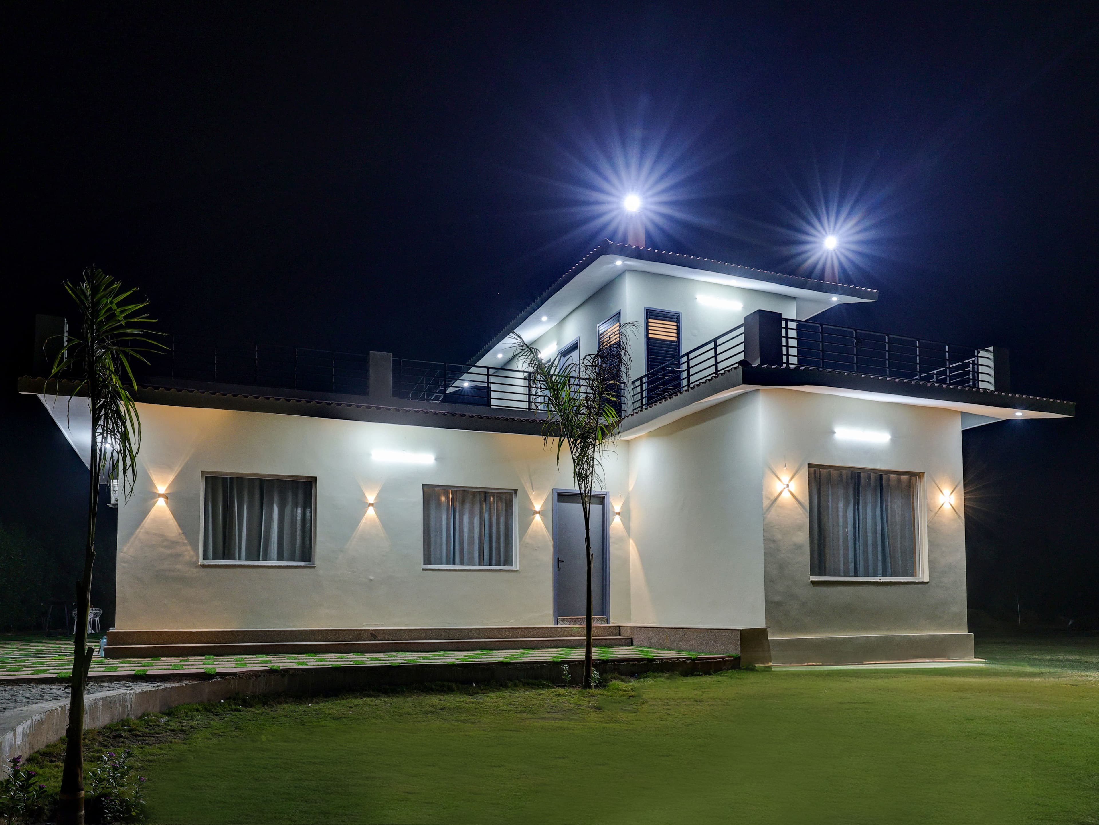 Lustra | 3-BHK Farmhouse With Private Pool, Lawn, Terrace & Bonfire | Near Mini Ladakh - Image 44
