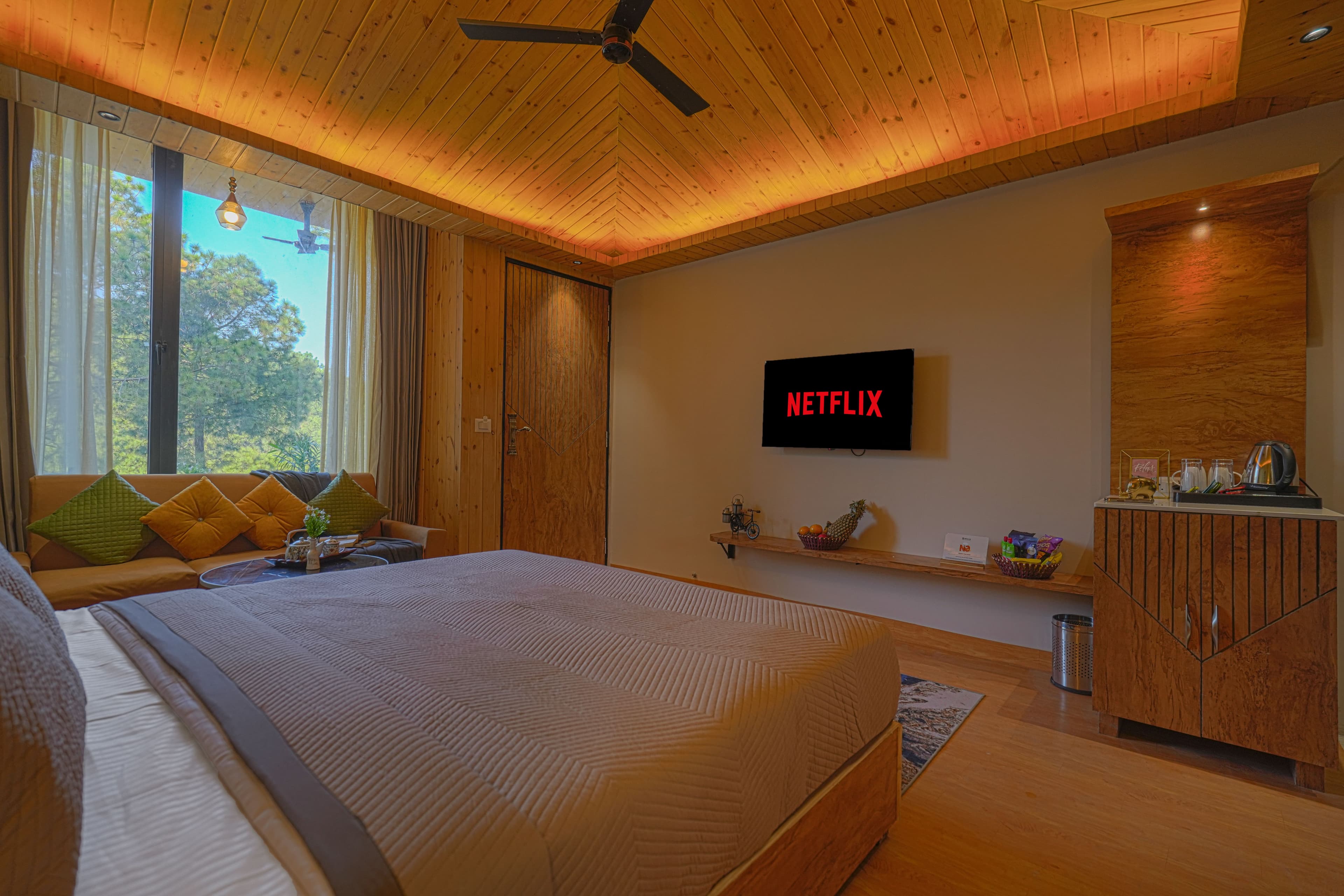 Pine View Resort | Pet-friendly Hilltop 1-Suite With Garden-Facing Balcony, Rooftop lounge, Restro & Game Zone - Image 16