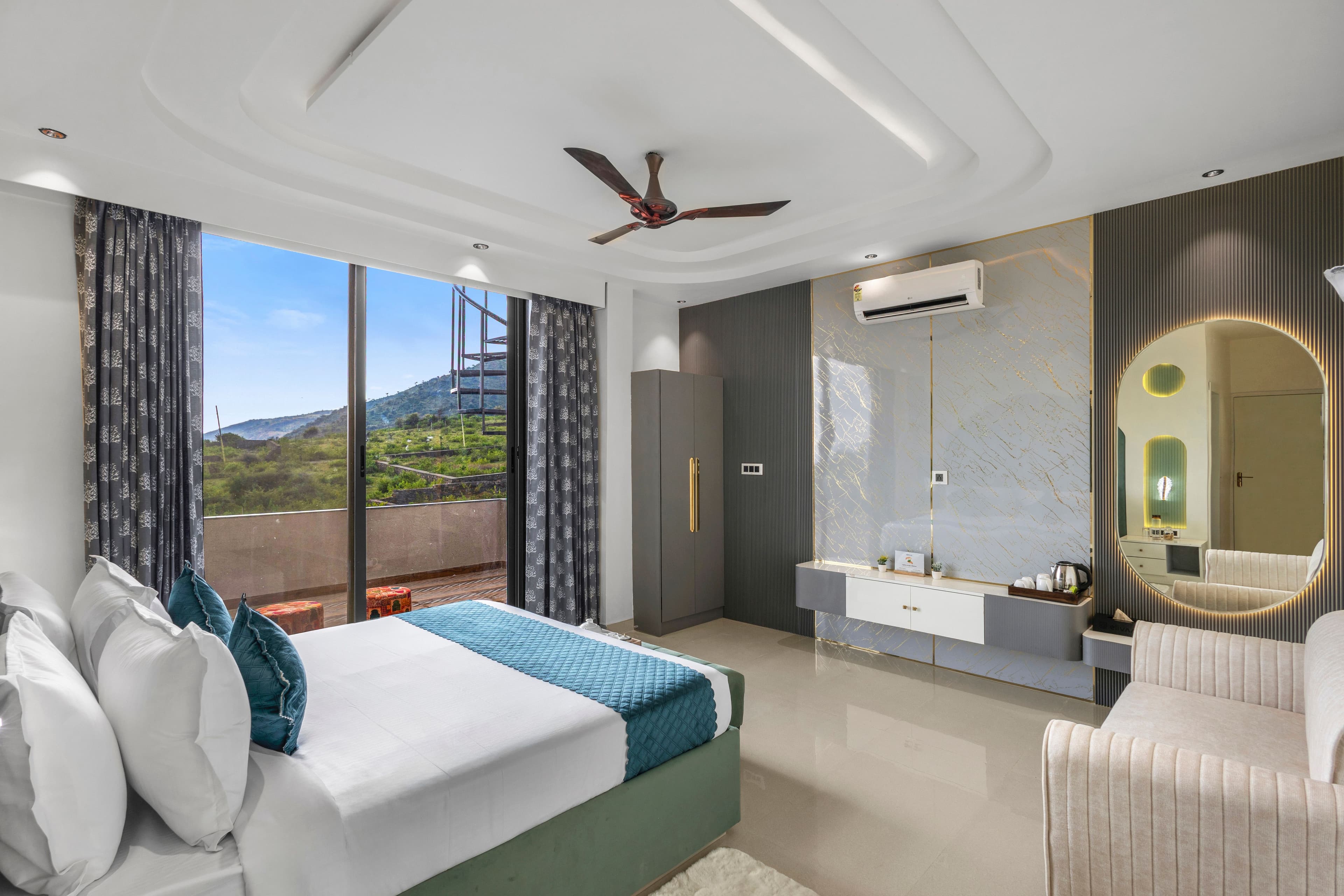 Shreya Blossom Retreat | 8-BHK Retreat With Private Pool, Gazebo, Garden, Bar & Scenic Aravali Views - Image 51
