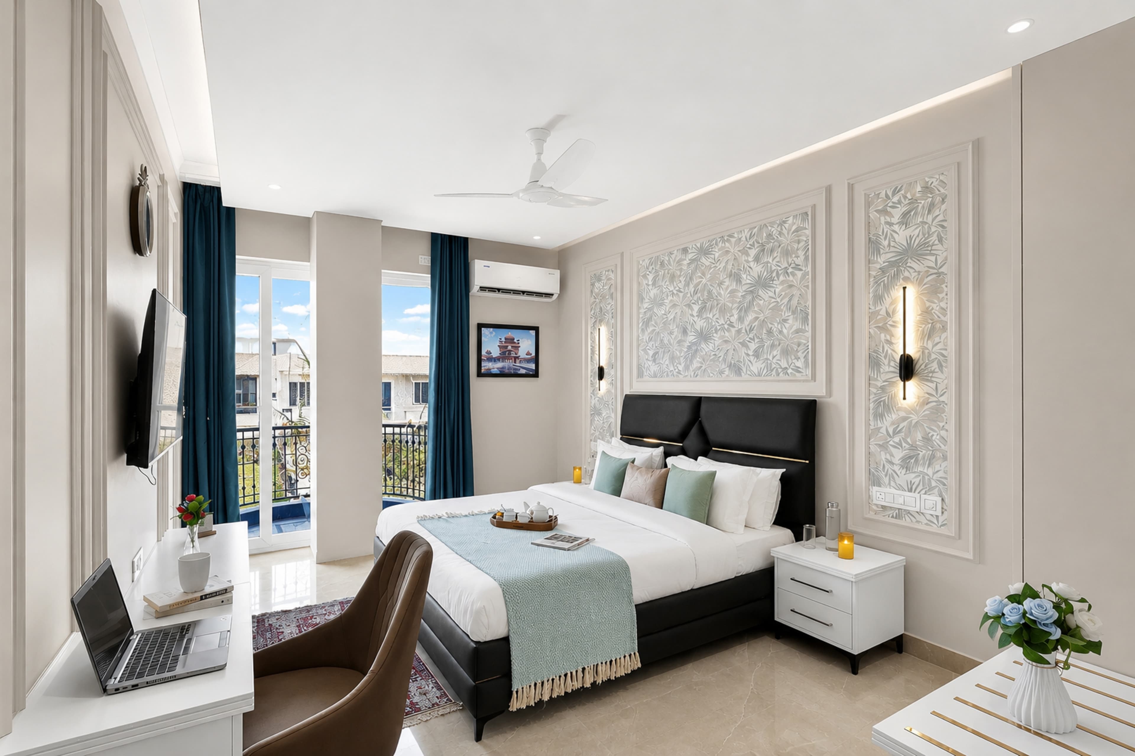 Kalyan Mansion Primrose | Elegant Room W/ Private Balcony, Shared Outdoor Space, Lift & Scenic Views - Image 7