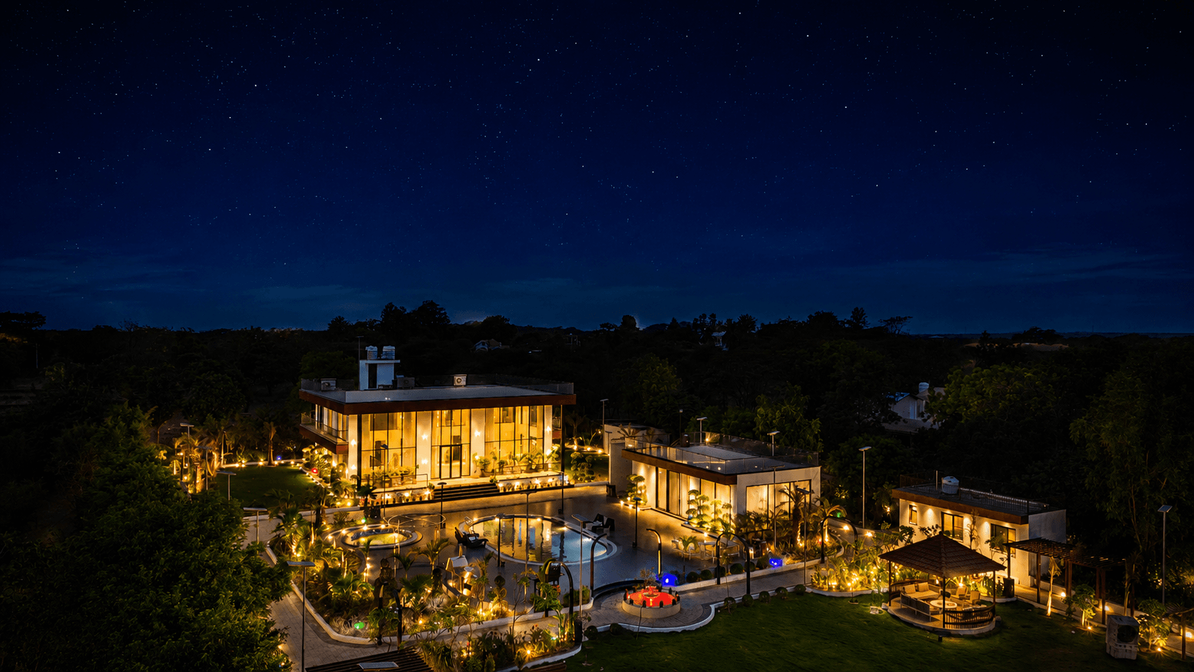 ASK Farms | Refined 4-BHK villa with Theatre Lounge, Pool & Fire BBQ Deck  - Image 1