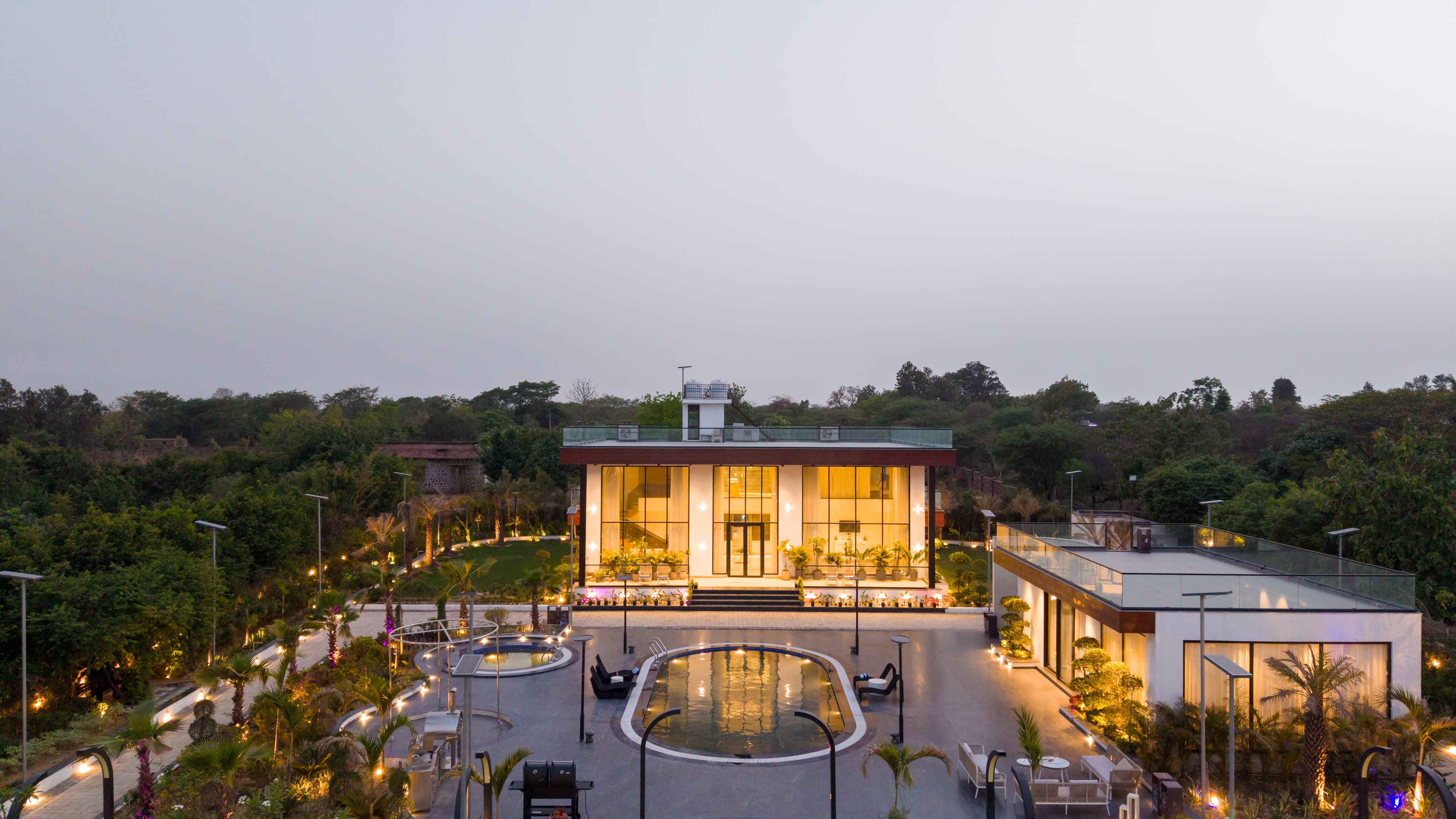 ASK Farms | Refined 4-BHK villa with Theatre Lounge, Pool & Fire BBQ Deck  - Image 49