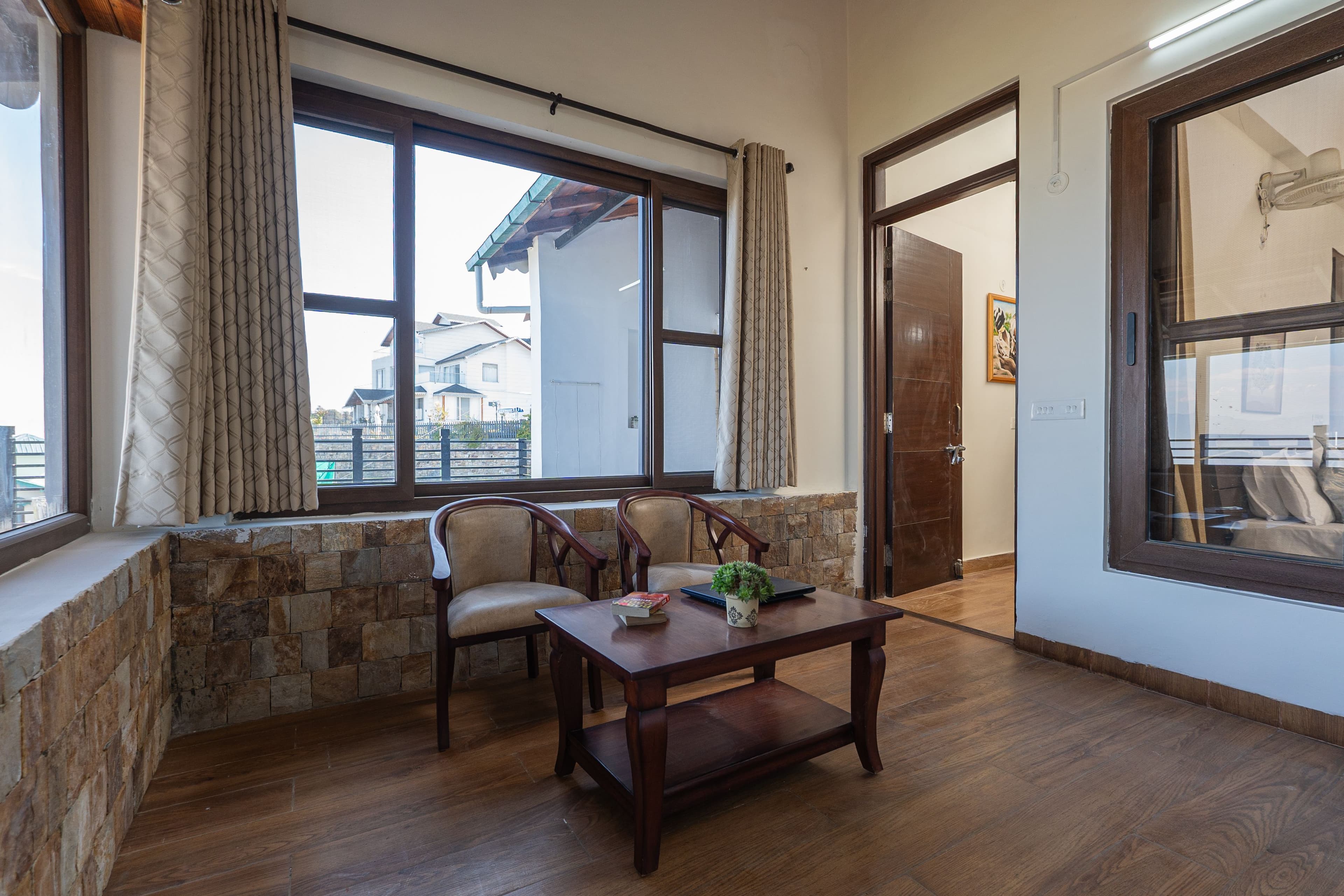 SnowPeak Villa | 3-BHK Pet-friendly Hideaway with Sit-Outs & Glass Patio, Garden &Hill Views - Image 24