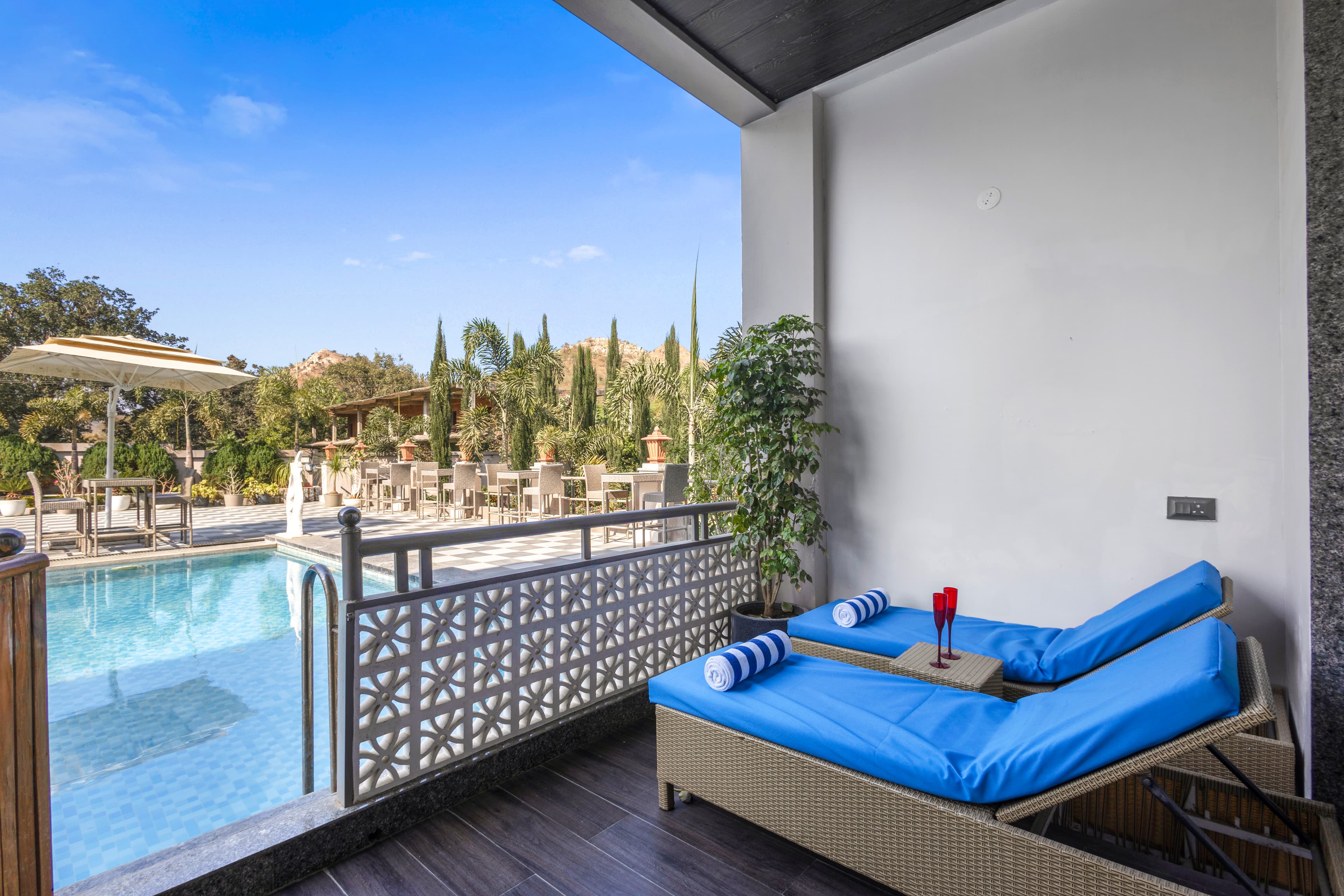 Mountain Creek Retreat | Pet-friendly 7-BHK With Pool, Gazebo, Lounge Area, Game & Gym zone | Near Fatehsagar Lake - Image 29