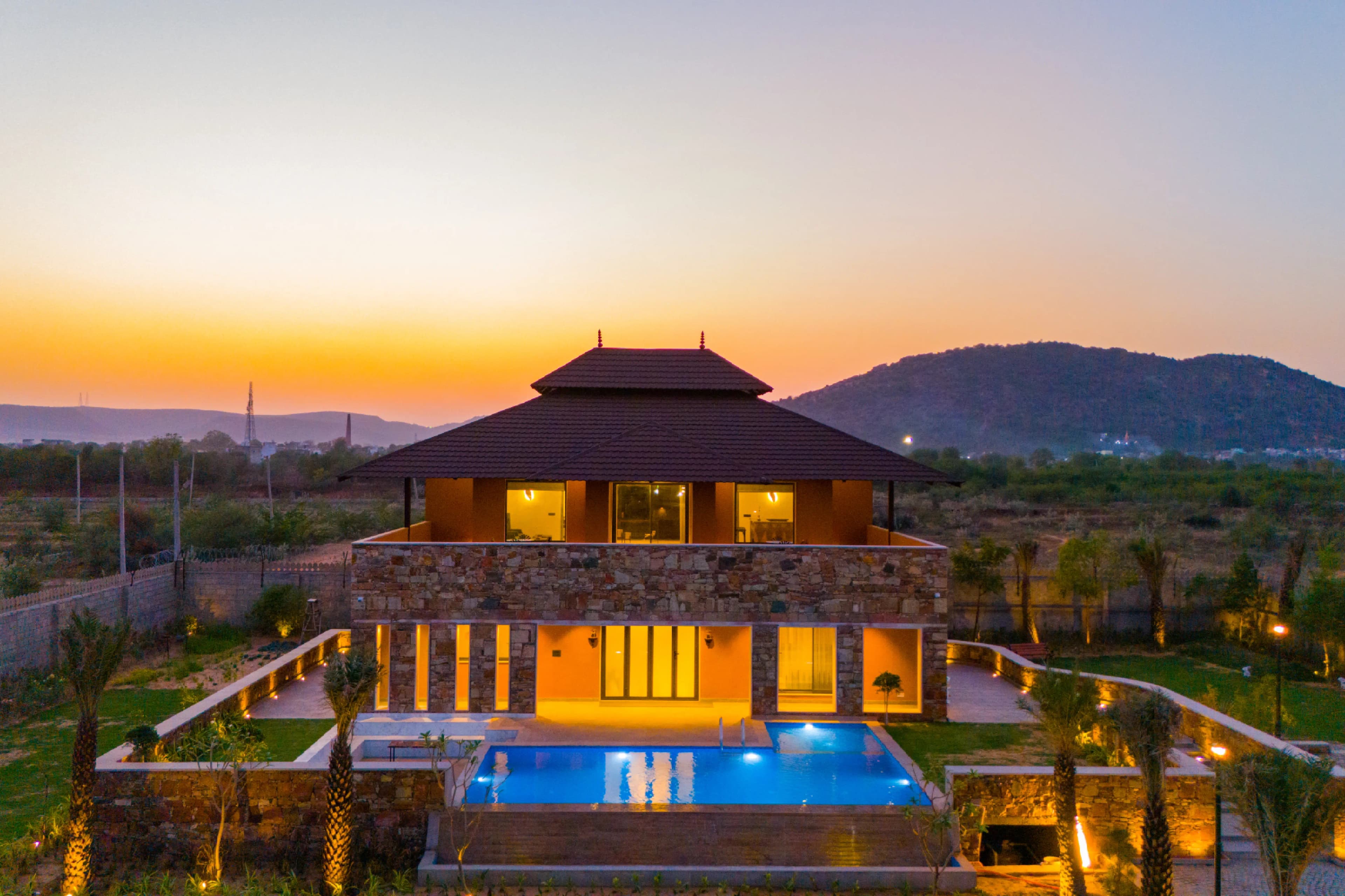 The Kanota Retreat | 4-BHK Villa Near Kanota Dam With Private Pool & Stunning Hill Views - Image 1