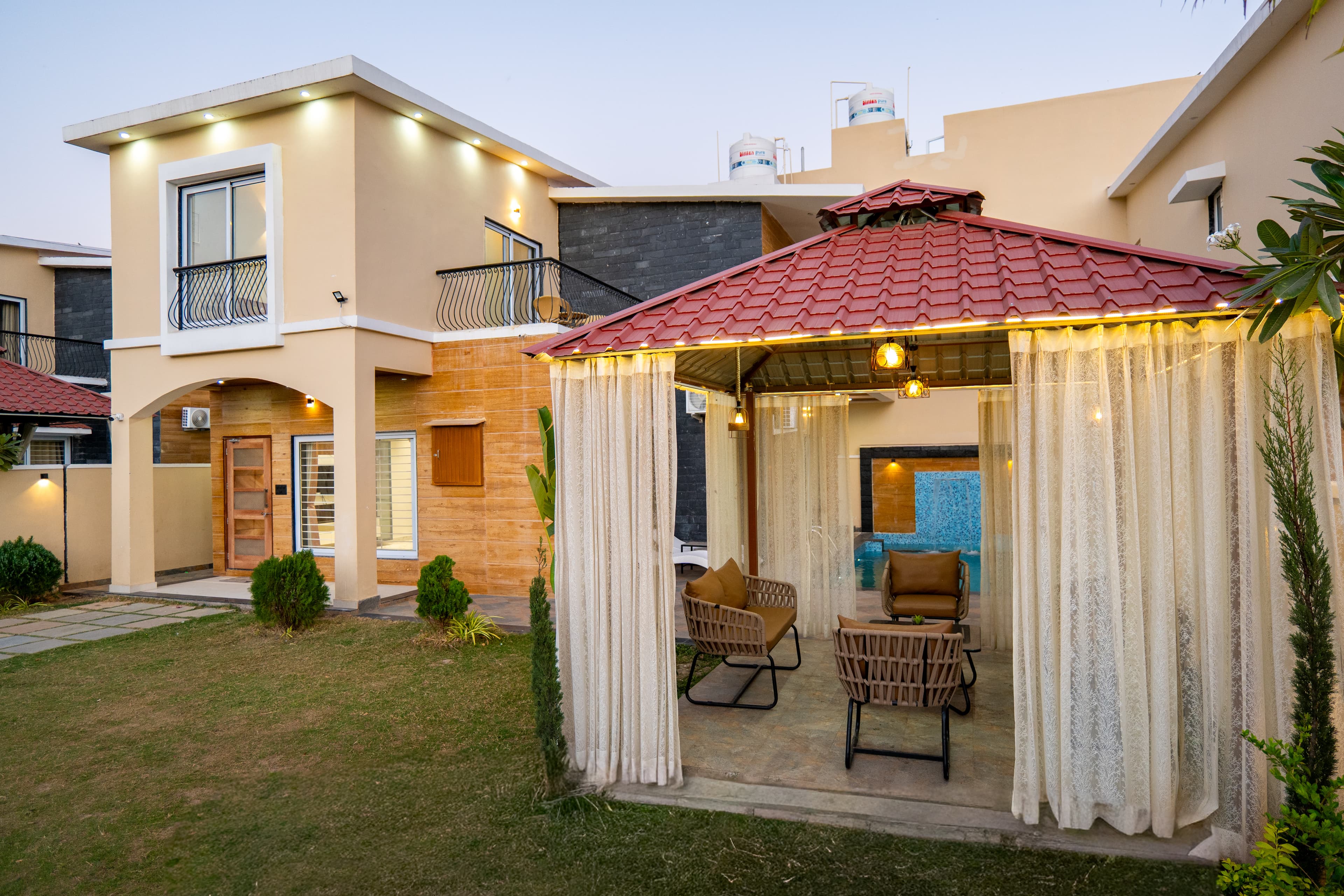 Palazao | Country-Style 3-BHK Villa with Private pool, Gazebo and Landscaped Garden - Image 2