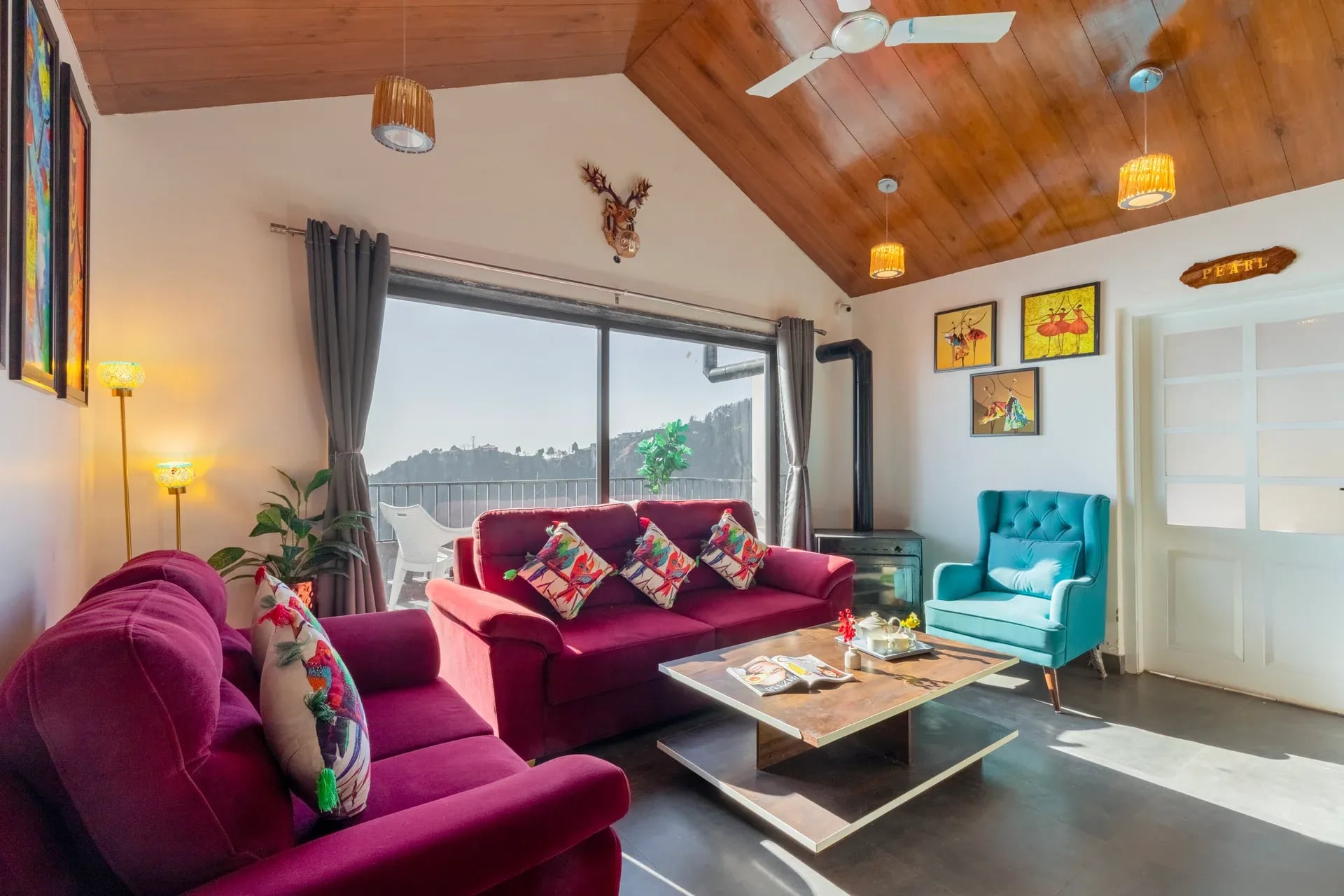 Evara | Serene Pet-friendly 4-BHK Hill Retreat W/ Balcony, Fireplace & Scenic Views — photo 3