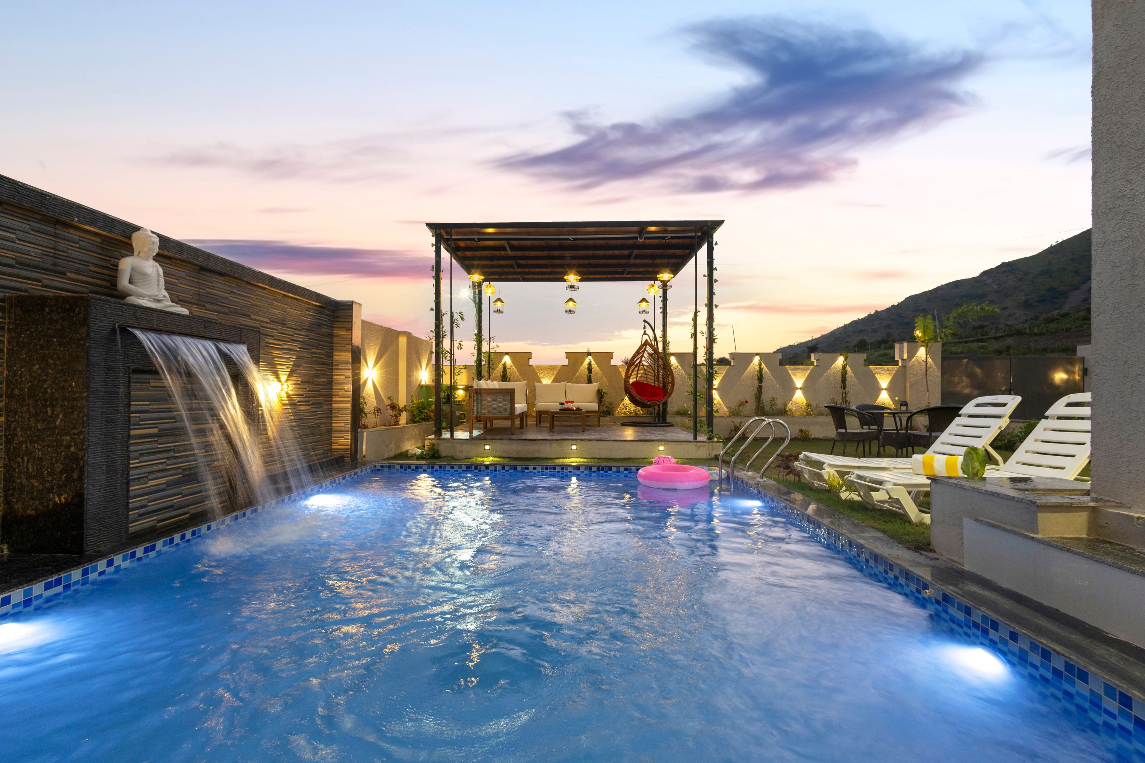 Shreya Blossom Retreat | 4-BHK Villa With Private Pool, Gazebo, Garden, Bar & Scenic Aravali Views — photo 2