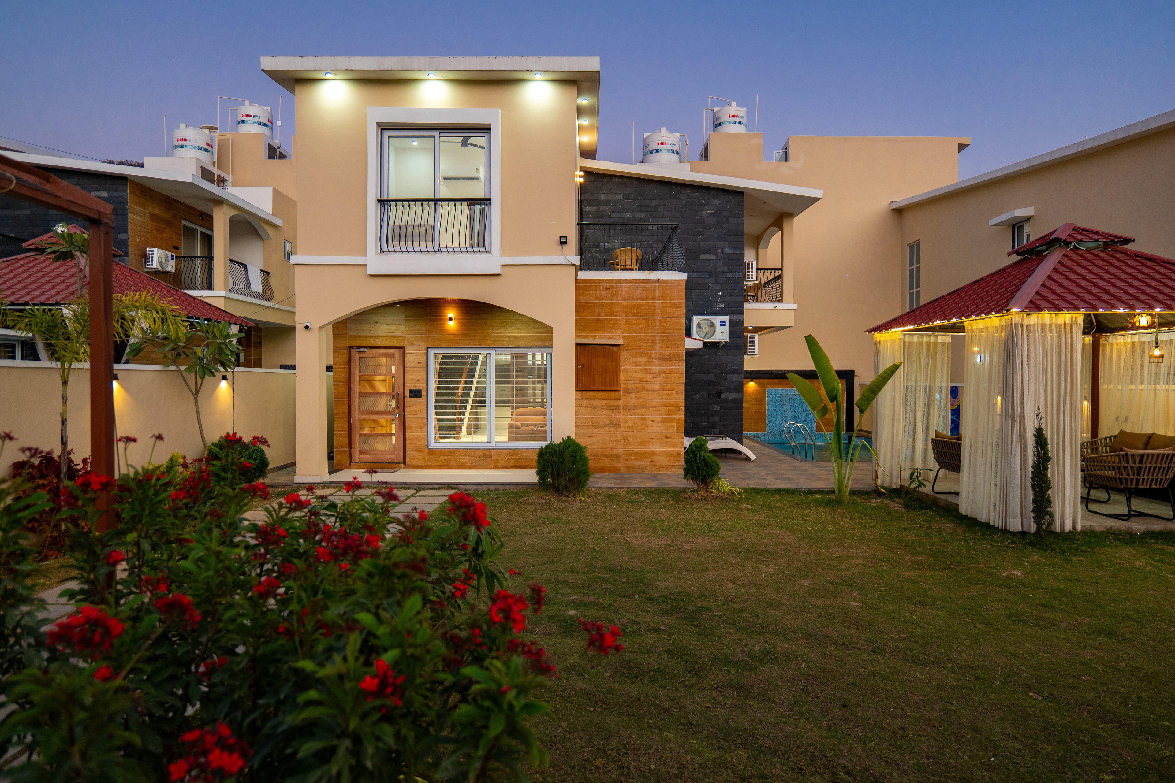 Palazao | Country-Style 3-BHK Villa with Private pool, Gazebo and Landscaped Garden